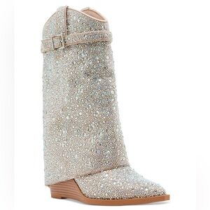 NEW Madden Girl Joe Rhinestone Cuffed Boots